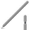A gray silicone protective case for a pencil, shown in a diagonal view.