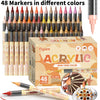 A set of 48 markers in different colors and skin tone colors for acrylic painting and DIY crafts