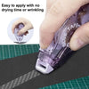 A hand applies double-sided adhesive tape onto a dark surface, demonstrating easy application without drying time or wrinklin