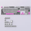 A full set of translucent PBT keycaps with side-printed legends in a cherry profile layout
