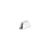 A silver silicone self-adhesive pen holder with a curved, ergonomic design.