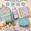 Sammlung personalisierter Namensklebstick für Organisation, darunter Aufkleber für Rucksack, Lunchbox, Notizbuch und Bleistif