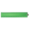 A green aluminum folding ruler marked in centimeters, showing a scale from 16 to 30 cm.