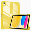 A yellow multi-device protective case for an iPad is shown, featuring a yellow back cover and a tablet insert.