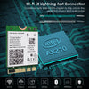 Intel AX210 Wi-Fi 6E Modul mit verschiedenen Konnektivitätsfunktionen auf einer Platine.