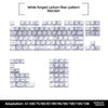 White forged carbon fiber pattern keycaps for MX mechanical keyboards