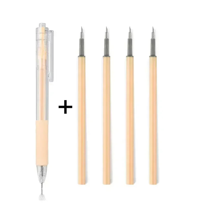 A set of precision craft knives for scrapbooking and DIY art, shown with individual blades and a plus sign.