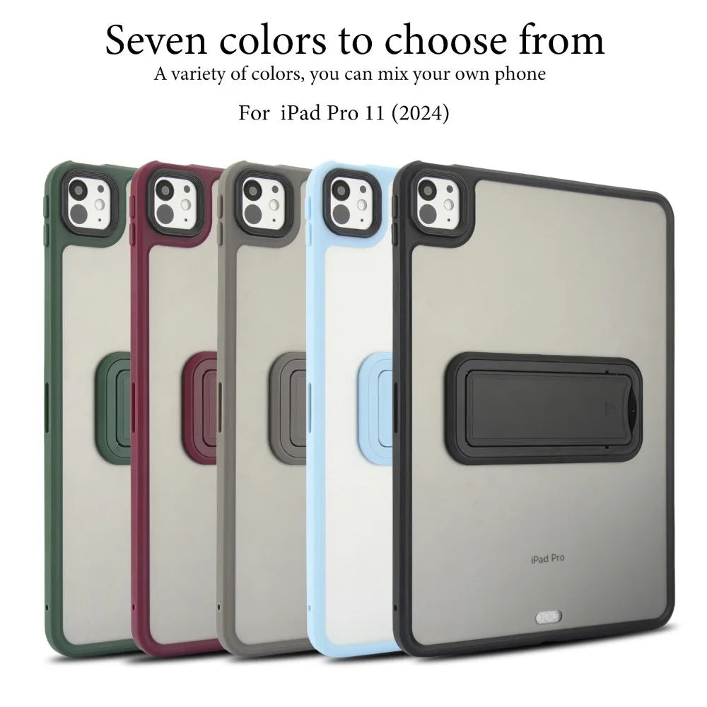 Seven colors of durable matte protective cases for an iPad Pro 11