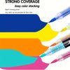 A set of multi-color acrylic paint markers demonstrating strong coverage and easy color stacking with various bright colors.