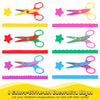 Six different colored decorative zig zag edge scissors for crafts and DIY projects