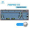 AULA F98 Pro V3 upgraded mechanical keyboard featuring transparent keycaps and RGB lighting.