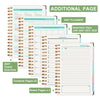 A collection of spiral-bound planner pages including a calendar, planner, address book, and notes pages for 2027.