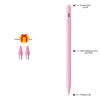 A pink precision stylus with a double click on/off feature and a POM pen tip.