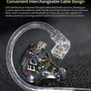 A clear silicone earphone cable and connector assembly for the EDX Lite earphones.