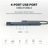A blue multi-port USB docking hub featuring four ports including USB 2.0 and USB 3.0 for various peripherals.