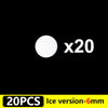 A white circular object with the text x20 and a label indicating 20PCS Ice version-6mm.