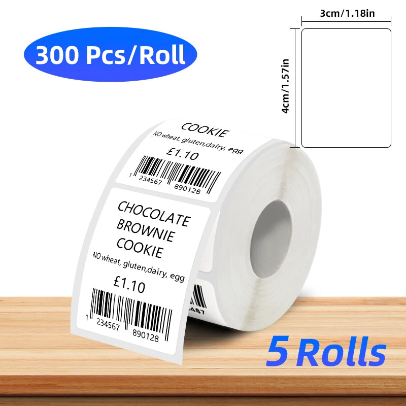 Rolle aus Schokoladen-Brownie-Kekskuchen-Papier mit Barcode und Preisschild
