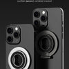 A double-sided magnetic suction portable support for mobile phones shown in a dark gray color.