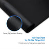 Black gaming mouse pad showing dense slip resistant shading and a non-slip base for stable operation