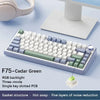 F75 Cedar Green mechanical keyboard with RGB backlight and gasket structure