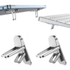 Silver universal foldable laptop stand riser shown in multiple angles