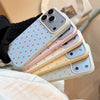 A stack of Candy Polka Dot Shockproof Phone cases for iPhone in various pastel colors.