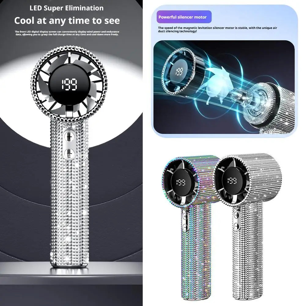 A silver LED super elimination cooling fan with a magnetic levitation silencer motor and a textured finish.