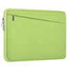 Housse rembourrée vert lime pour ordinateur portable avec fermeture éclair, utilisable avec MacBook Pro et Lenovo.