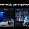 Two flexible working modes shown: Station Mode and AP Mode for a Wi-Fi 6 USB adapter.
