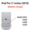 A close-up view of an iPad Pro 1st Gen model showing the model number A2013 and serial number F9FQ8.