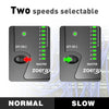 Probador de cables con dos velocidades seleccionables mostrando modos normal y lento.