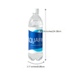 A clear plastic water bottle labeled AQUAFIN with a white cap and measurements displayed.