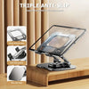 A clear acrylic triple anti-slip stand for a tablet or laptop, showing the panel silicone gear and non-slip base.
