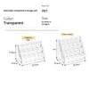 A transparent multi-layer compartment storage rack made of PET for organizing pens, pencils, and art supplies.