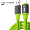 USB-auf-Type-C-Adapter mit grünem Silikon-Ladekabel