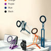 A collection of magnetic phone tripod stands in various colors including titanium, orange, purple, blue, and black.