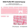 A set of pink cat-themed shine-through keycaps for mechanical keyboards