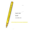 A yellow metallic brush pen marker with a gold nib shown diagonally.