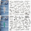 Sheet of embroidery paper featuring pre-printed floral and botanical patterns for stitching