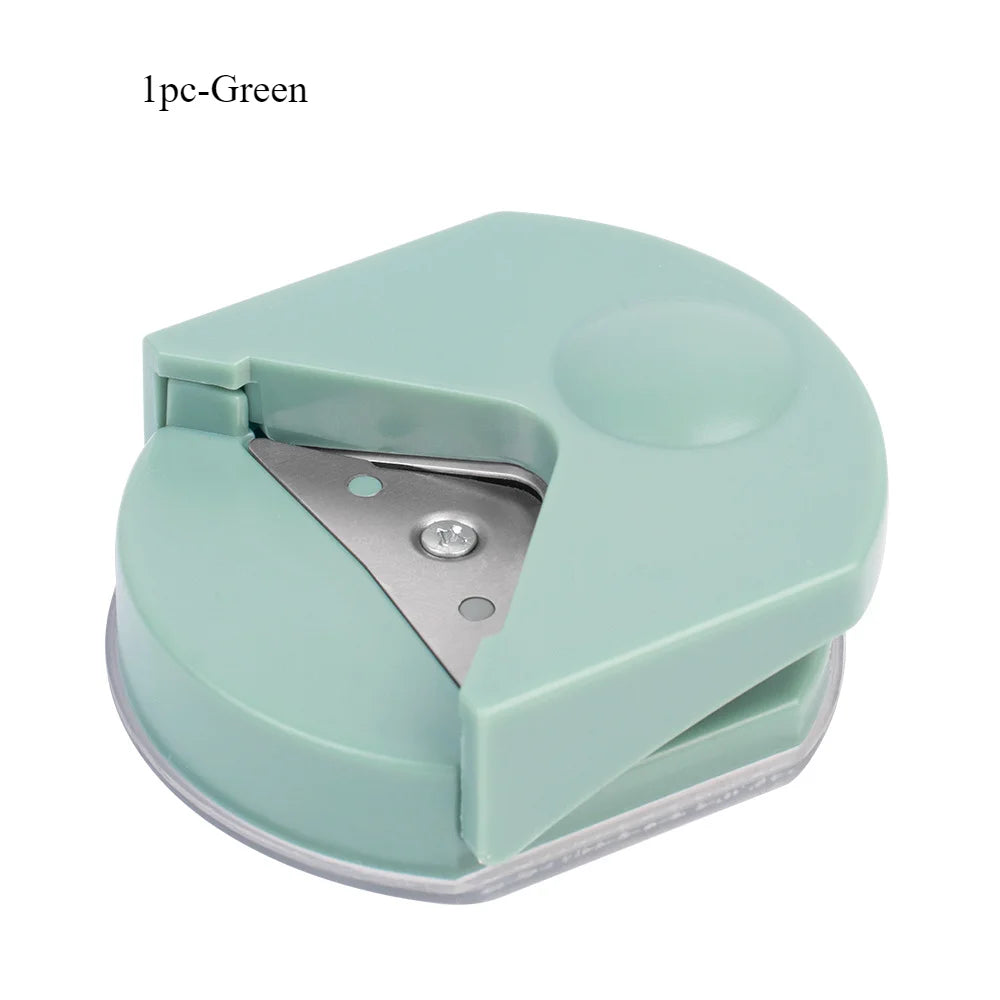 A single green precision corner cutter tool with a silver blade visible.