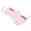 Pink acrylic keyboard riser stand with ergonomic wrist rest shown from the side.