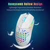 White honeycomb design optical wired gaming mouse with colorful light accents