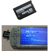 A Memory Stick PRO Duo compatible microSD adapter is shown next to a PSP device.