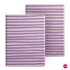 A purple and white striped magnetic folio cover for a Bigme B6 e-reader.