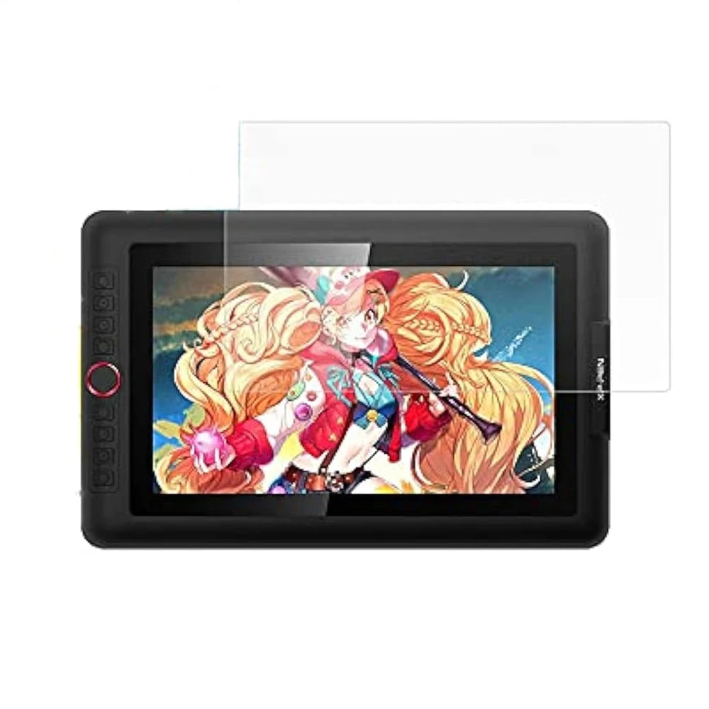 Anti-glare matte screen protector for a digital drawing tablet with a clear plastic sheet.