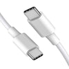 A white universal USB-C power adapter cable with a USB-C connector and a standard power plug.