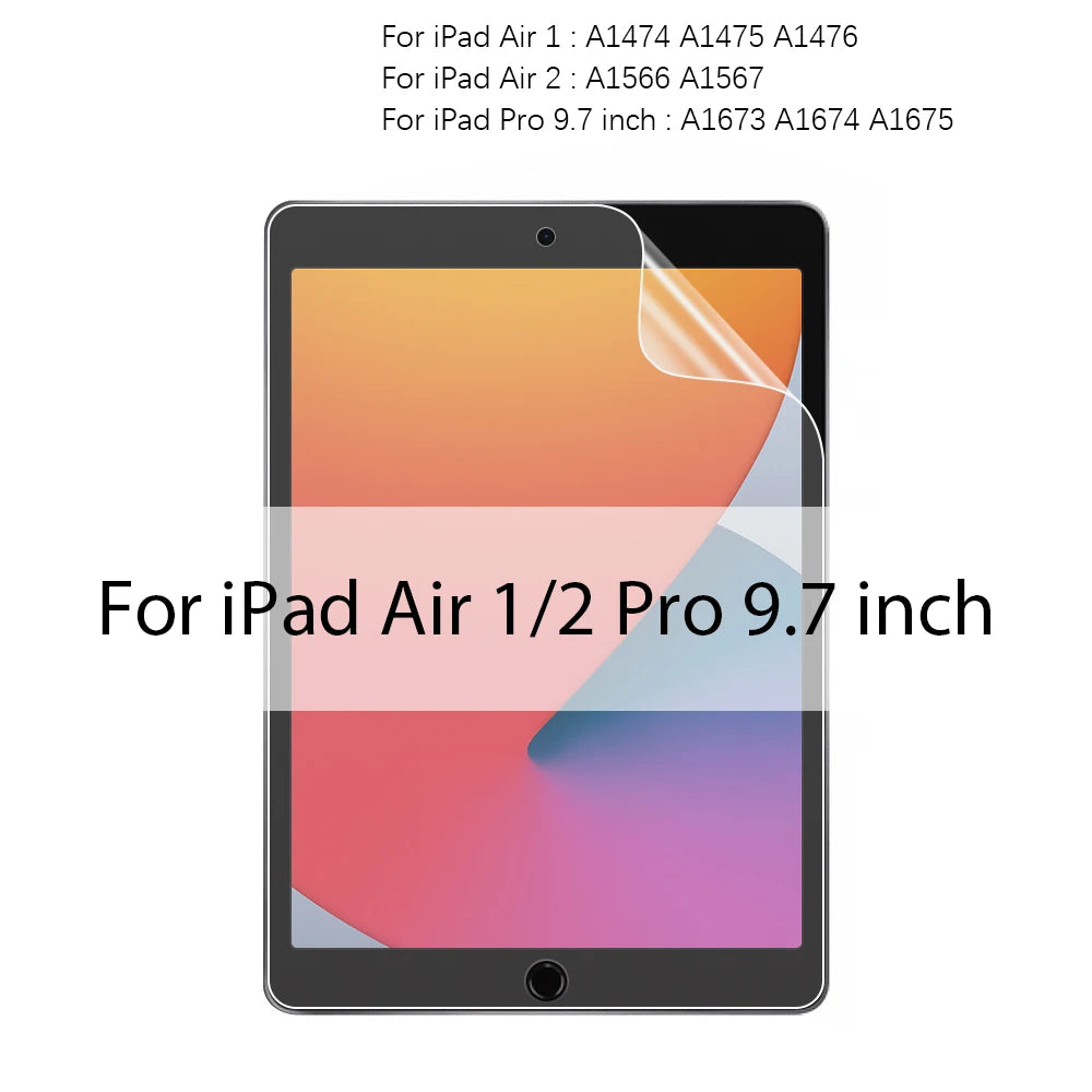 Un protector de pantalla mate en una tableta iPad Air 1/2 Pro de 9.7 pulgadas.