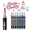 A set of black and pink double line outline markers for drawing and art