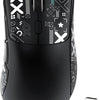 A black high-performance wireless gaming mouse shown from the top view.