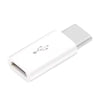 White USB-C to Micro USB adapter for charging and data sync